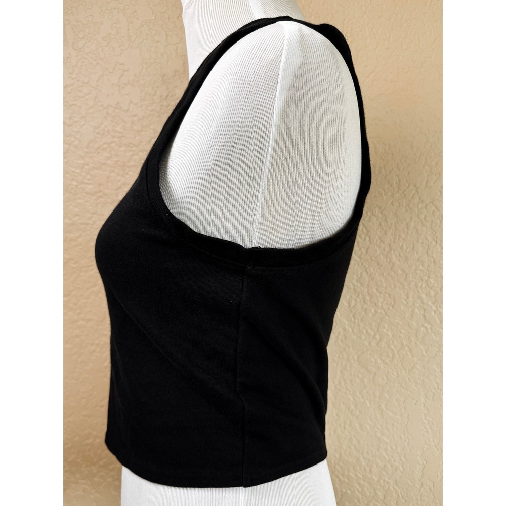 Prana Womens Black High Neck Crop Tank Top Size XL Sleeveless Activewear